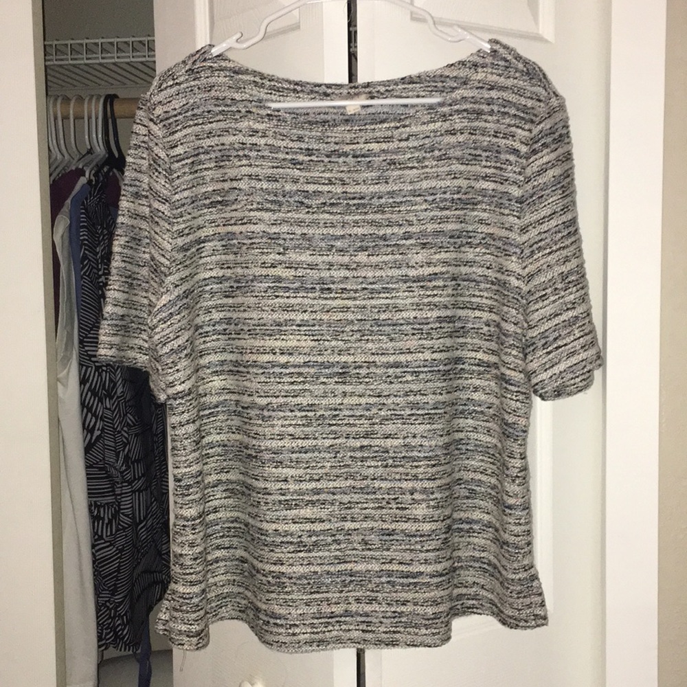 LOFT tweed sweater top XL
